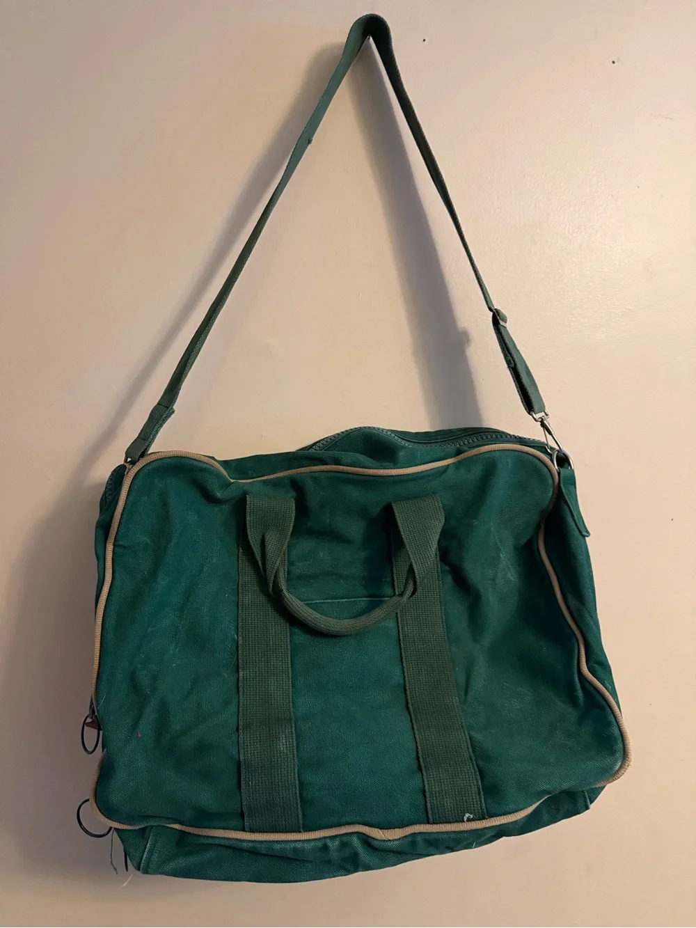 Vintage Lands' End Green Canvas Bag